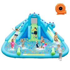 Inflatable Water Slide Blowup Water Park with Dual Slides & 584W Blower