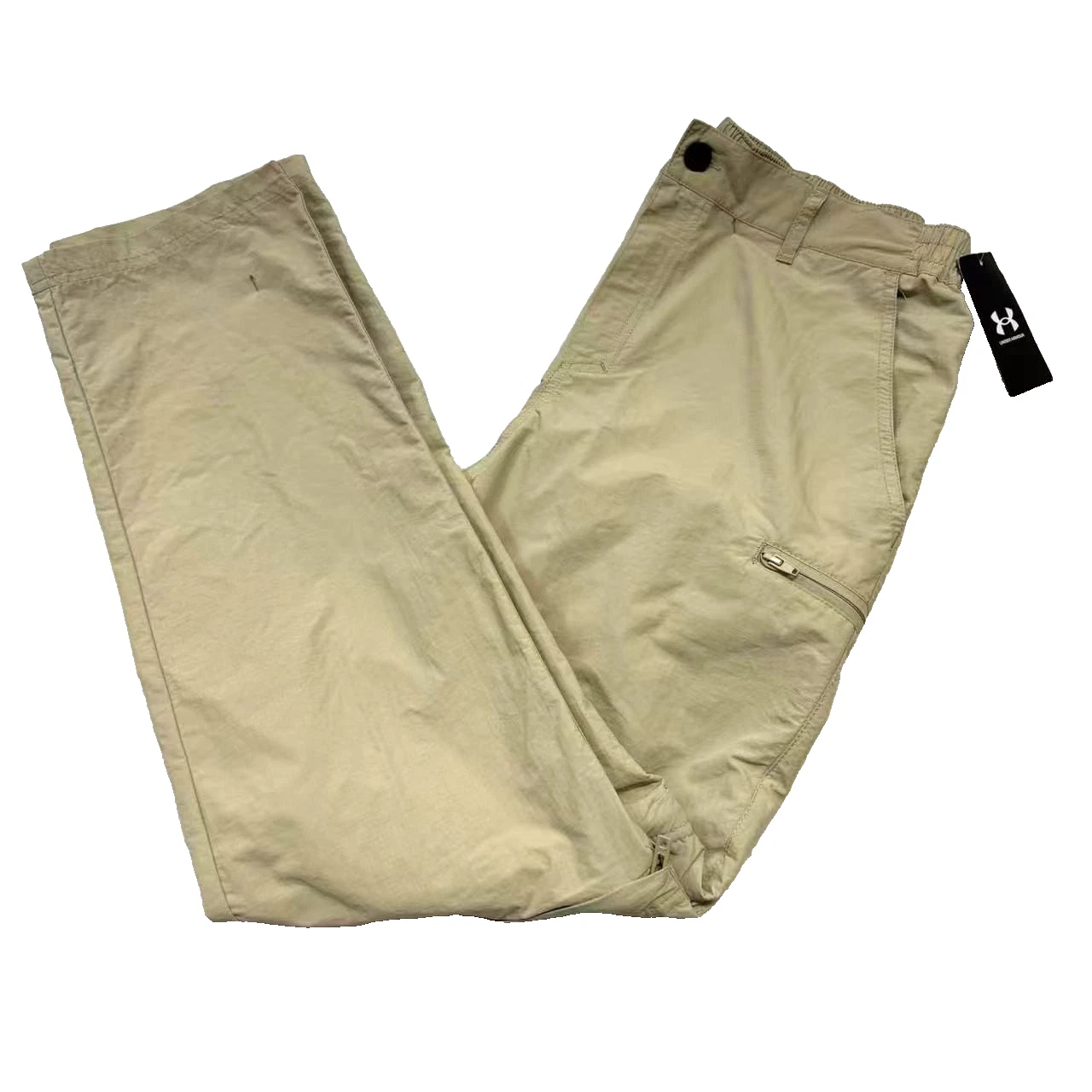 Under Armour Boys Convertible Hiking Pants Zip Off Cargo Khaki Size YL MSRP $48