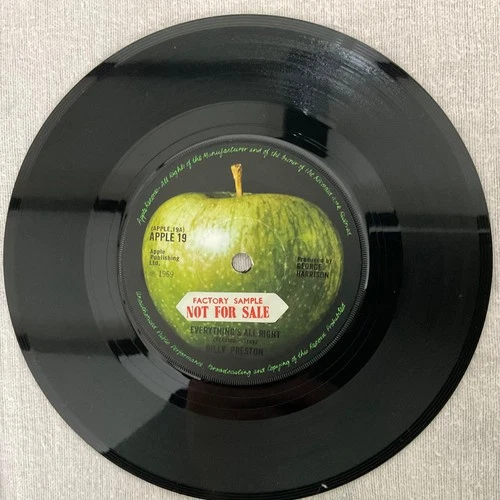 THE BEATLES / BILLY PRESTON ‘EVERYTHING’S ALL RIGHT APPLE 19 RARE ‘DEMO’ 45 1969