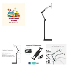 Phone/Tablet Floor Stand, Heavy Duty Steel Metal Universal Adjustable Mobile ...