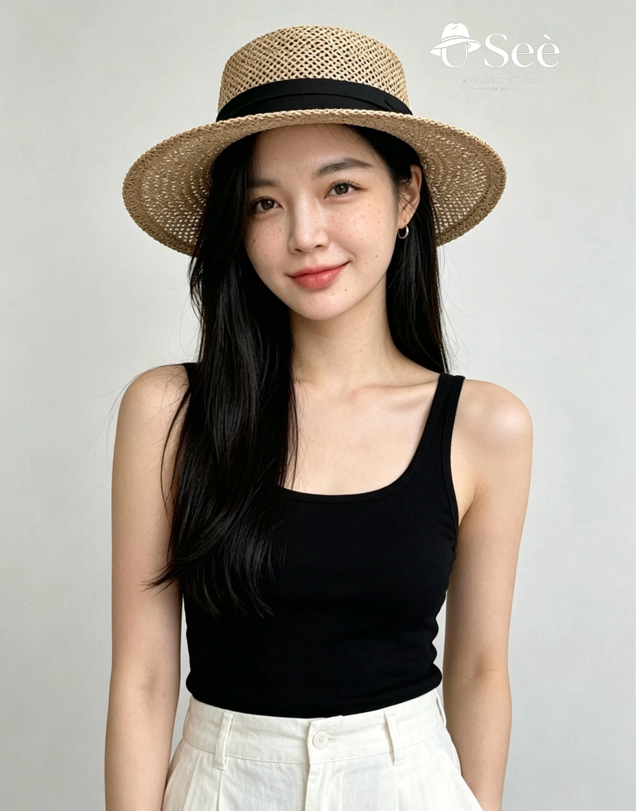 Women Handmade Hollow Straw Boater Hat Wide Brim UV Protection Summer Beach Sun