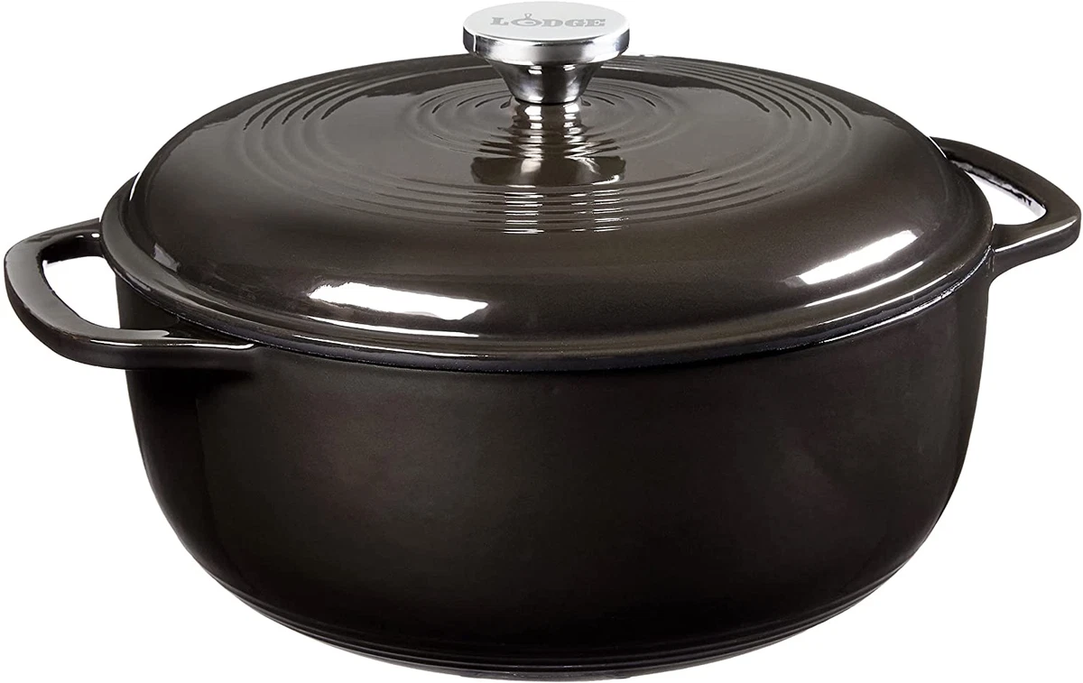 6 Quart Enameled Cast Iron Dutch Oven with Lid – Dual Handles – Oven Safe  up to