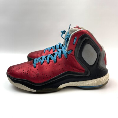 Adidas Derrick Rose High Top Sneakers Metallic/Red Basketball Shoes Men's 8.5