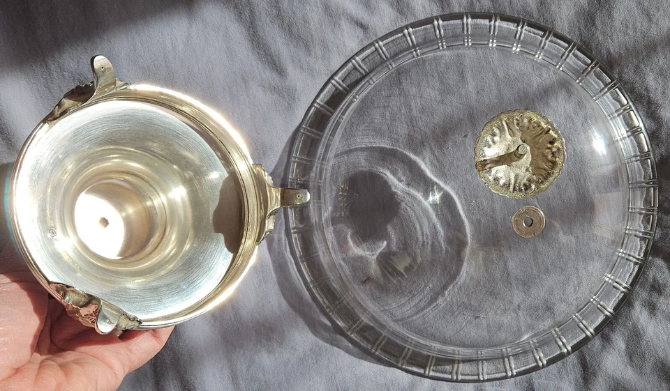 BOULENGER Coupe , centre de table argent massif poinçon Minerve & cristal taillé - Photo 4/4