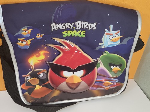 NUEVO CON ETIQUETAS 2009-2012 Angry Birds Espacio Negro Mensajero Bandolera Bolso Mochila ¡NUEVO! - Imagen 2 de 8