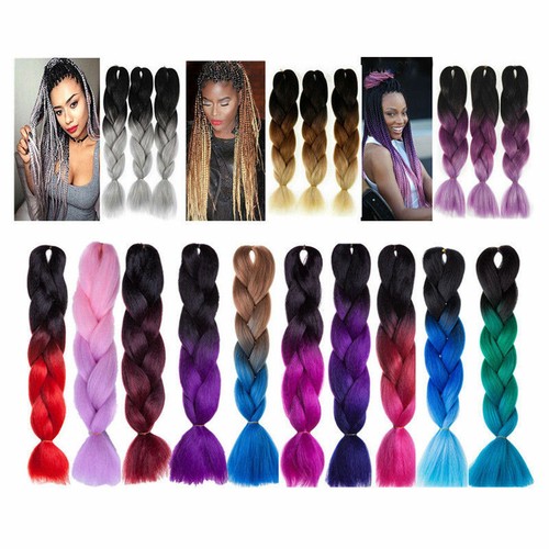 Box Braid Ultra Hair For Jumbo Braiding Extensions Crochet Ombre Natural LC5 - Picture 2 of 56