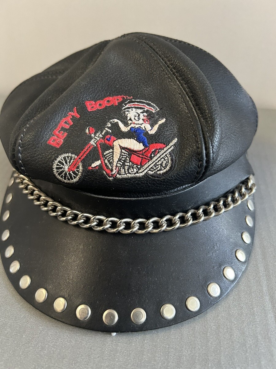 1995 BETTY BOOP GENUINE LEATHER HAT/CAP..ADJUSTABLE BIKER 1995 BETTY BOOP GENUINE LEATHER HAT/CAP..ADJUSTABLE BIKER