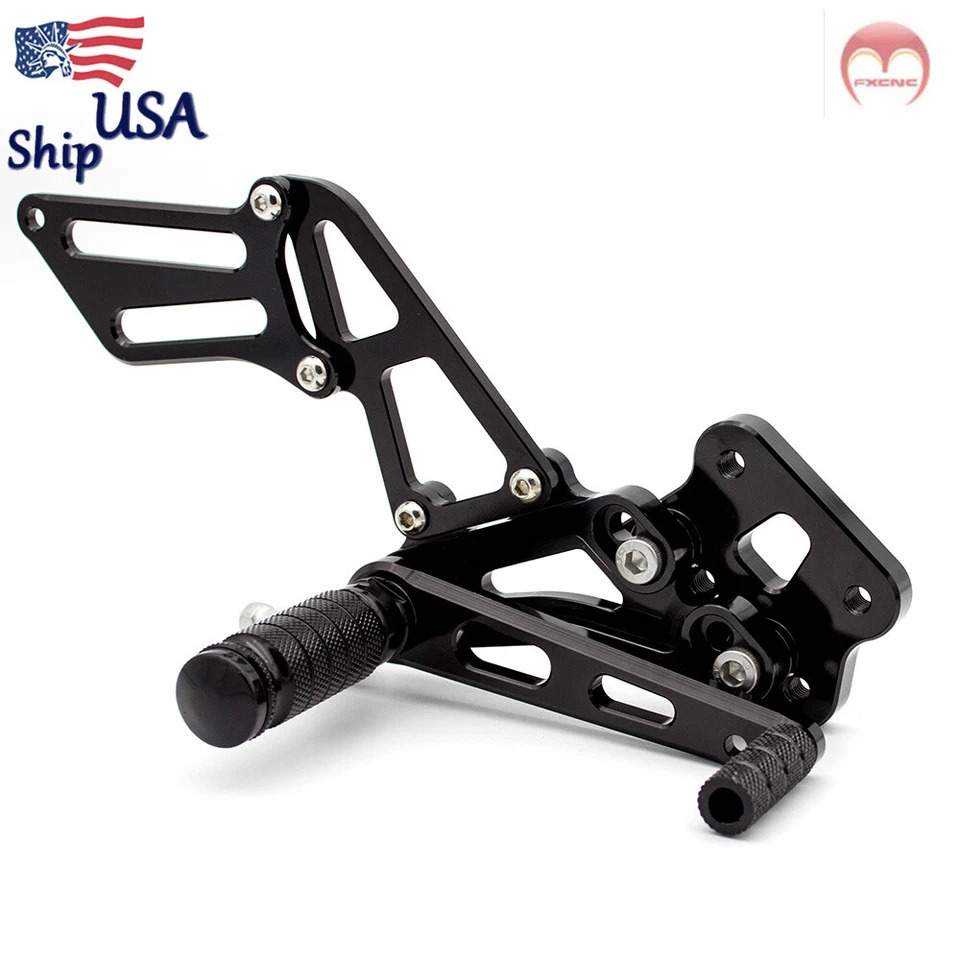 Juego de estriberas traseras CNC negras para Suzuki GSXR600 GSXR750 2006 2007 2008 2009 2010 Foto 4 de 4