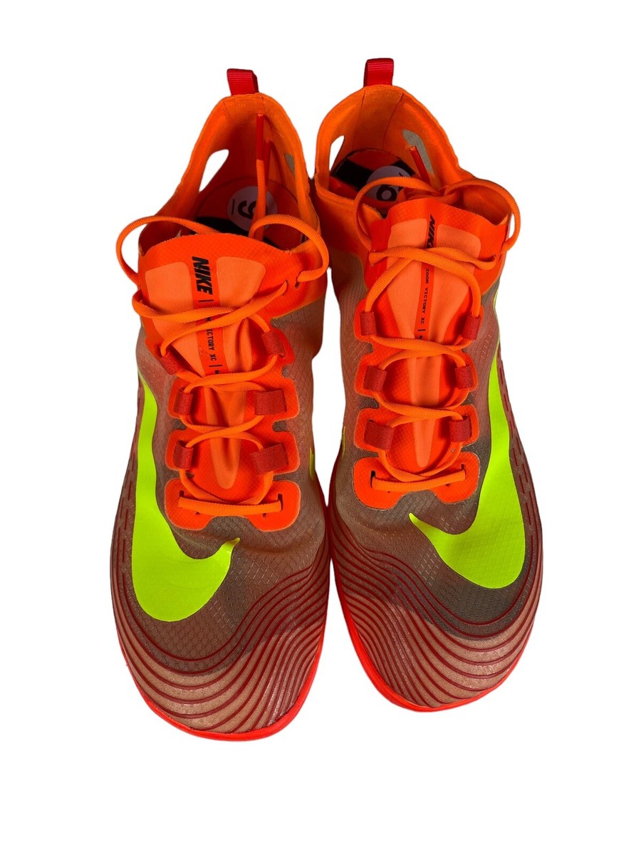 Men Sz 9 - Nike Zoom Victory 5 XC Spikes Bright Orange/Volt AJ0847
