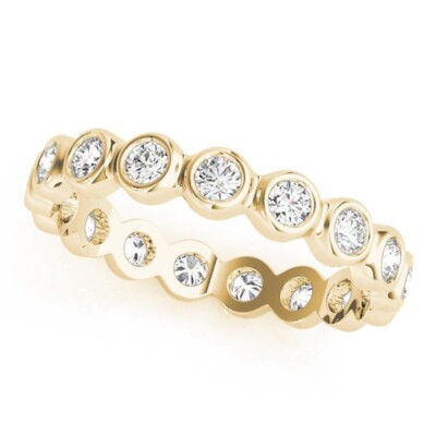 1.00 Ct Round Lab Created Diamond Engagement Wedding Eternity 14K Yellow Gold