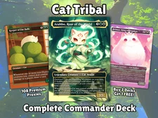 Cat Tribal Commander Deck MTG EDH Chibi Anime Style Proxy Deck