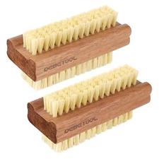 2 Pack Bamboo Cleaning Nail Brushes Natural Wooden Scrub Brush for Toes Nails