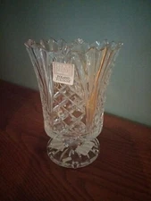 Fifth Avenue Portico Crystal Hurricane Candle Vase 7.5" Poland
