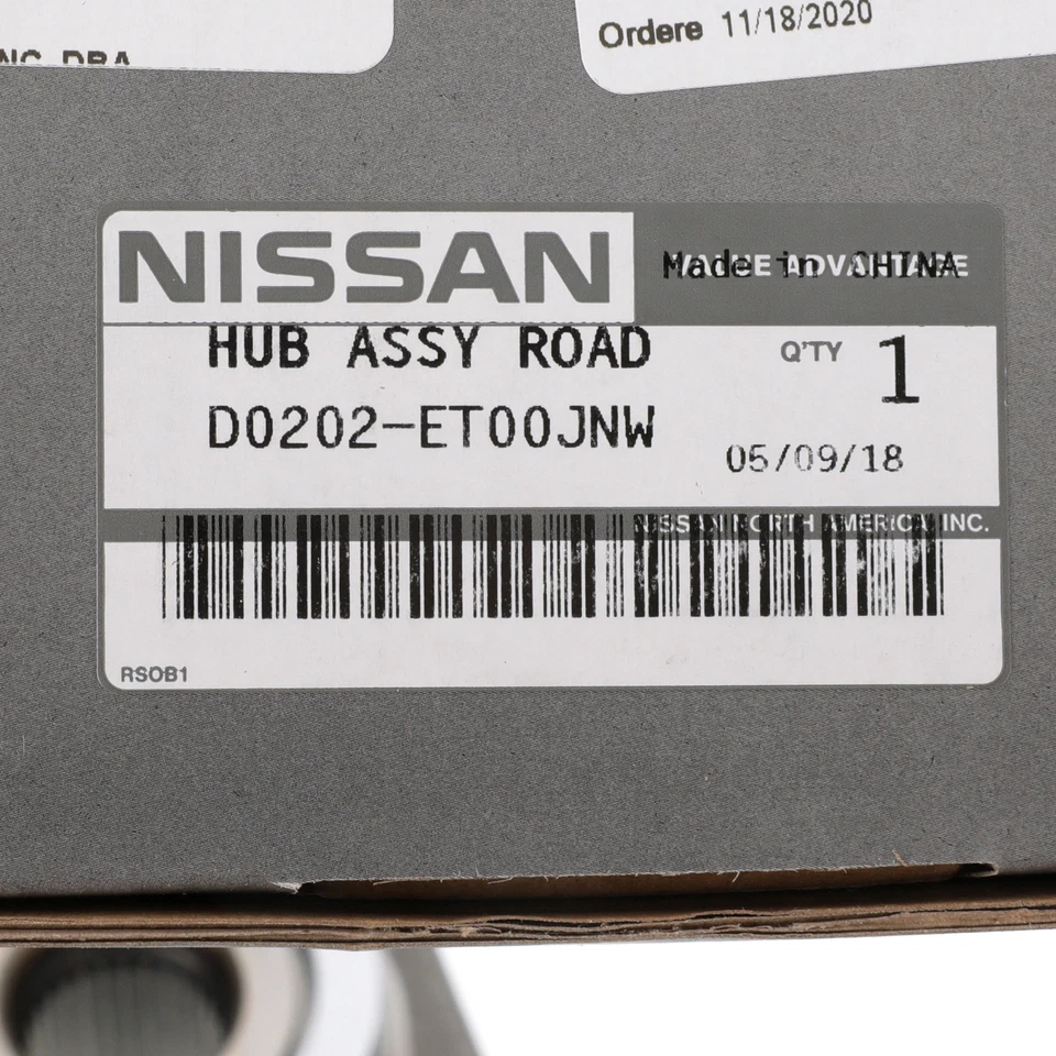 Cojinete de rueda de carretera de buje delantero Nissan Sentra 2007-2012 OEM NUEVO D0202-ET00JNW Foto 4 de 4