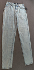 Fashion Nova Skinny High Rise Mom Jeans Womens 3/26 26x33 Faded Light Wash NEW