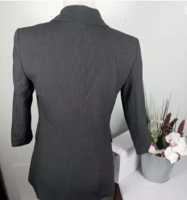 Chaqueta Traje Jessica Simpson 3/4 Un Botón Gris Cuello Solapa. Nuevo con etiquetas Foto 3 de 4