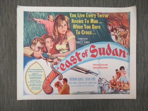 East of Sudan Movie Poster Anthony Quayle 1964 Columbia 22x28 Limited 64/319