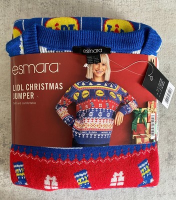 Esmara Ladies Blue Lidl Christmas Xmas Jumper Size Medium 12/14