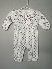 Janie and Jack Layette Soft One Piece Snap Puppy Sleeve Pants Cotton 0 to 3...