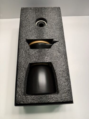 Pour Over Kaffeemaschine, Tropfer & Dekanter, schwarze Keramik, Bambus NEU OFFENE BOX - Bild 10 von 14