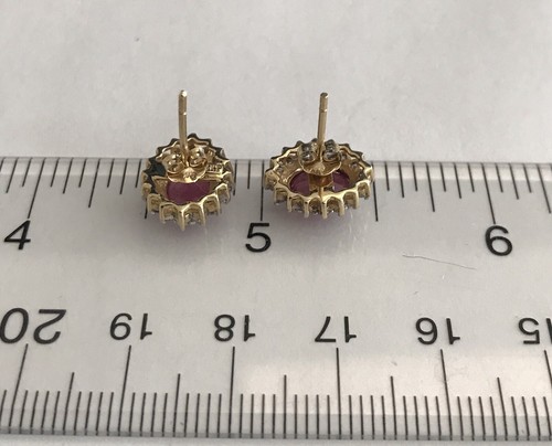 14k 2-tone Gold Ruby Diamond Ring Earring & Pendant Jewelry Set - 第 9/12 張圖片