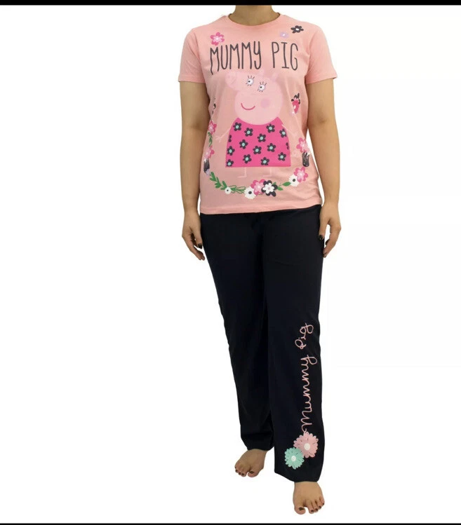 Mummy Peopa Pig Pyjama Set Adults Ladies Large PJs Sleepwear PJ