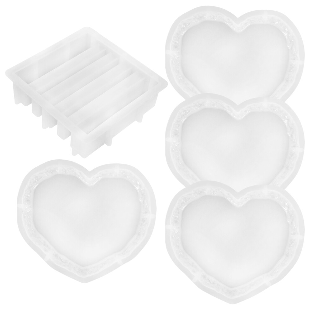 Coaster Molds for Resin Casting Divided Serving Tray with Lid Cup