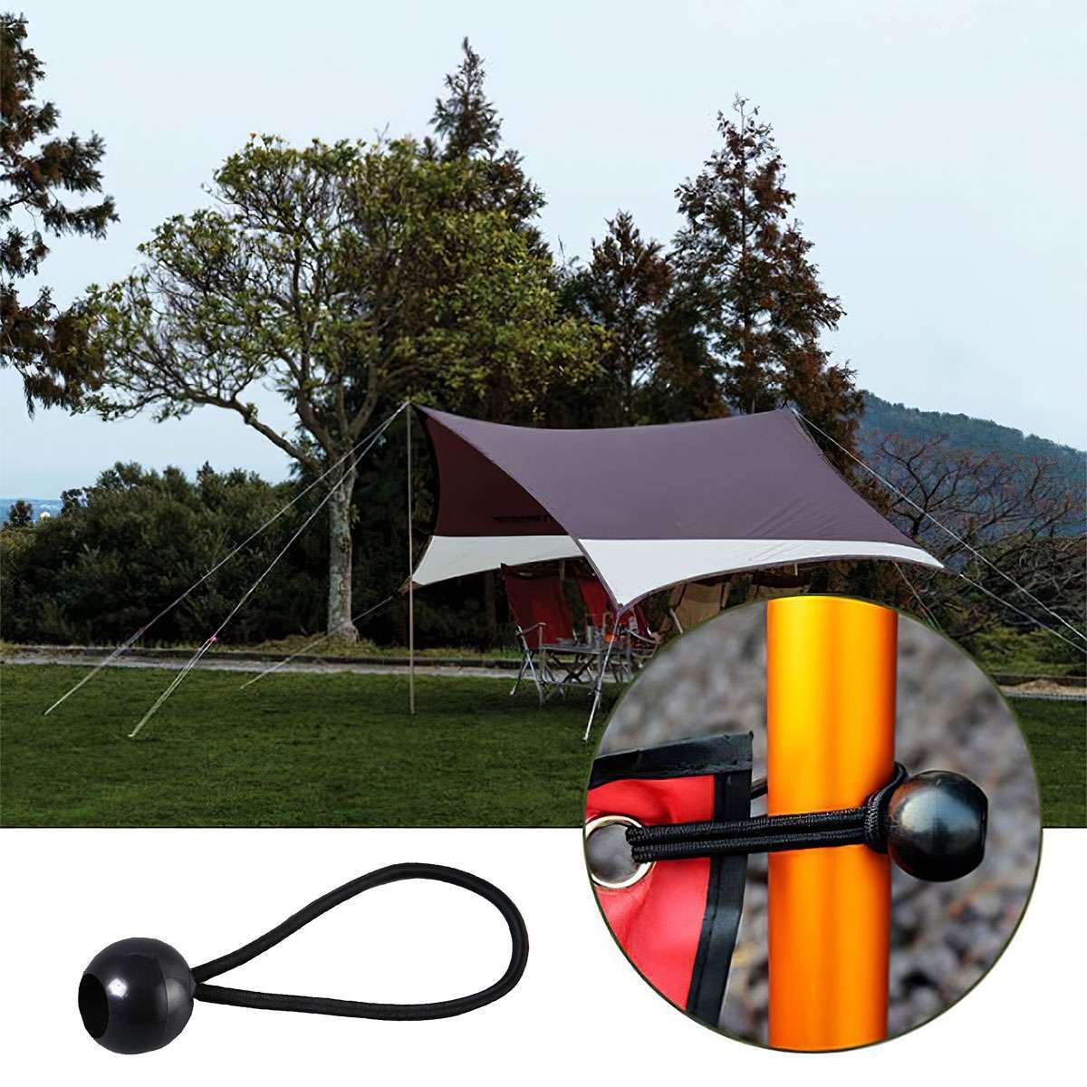 20/50/100x Black Ball Bungee Bungie Cord Heavy Duty Canopy Tarp Tie Downs Strap eBay