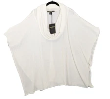 Lovestitch Sweater Womens One Size White Angora Wool Boxy Cowl Neck Oversized