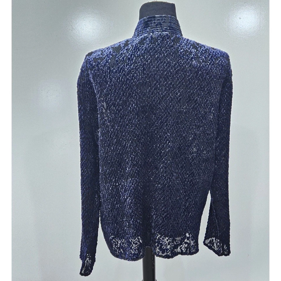 Chicos 女式大号天鹅绒 Crush Burnout 花卉半透明开襟开衫 — 第 4/4 张图片