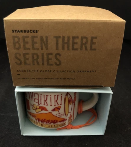 Starbucks Been There Series WAIKIKI Across the Globe 2 oz Mug ORNAMENT w/Box