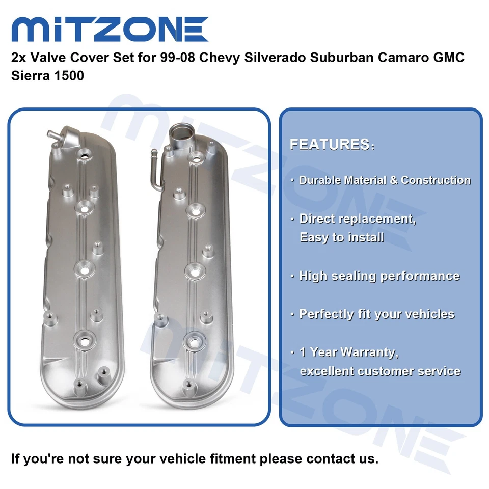 2x Valve Cover Set for 99-08 Chevy Silverado Suburban Camaro GMC Sierra 1500🚗 - Image 2 of 4