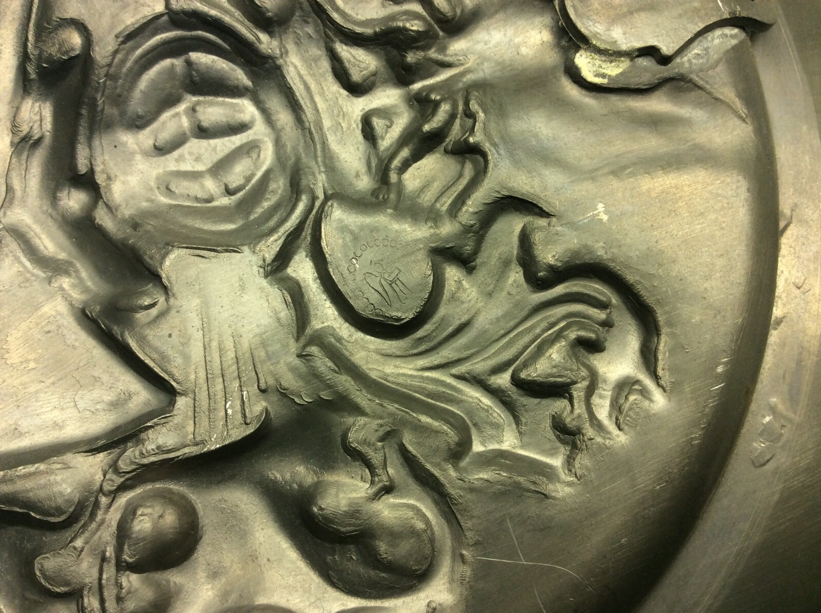 Pewter Hoka Fine Zin Pewter Jefferson Stieff Reproduction Wolf Cups Plate Gesch