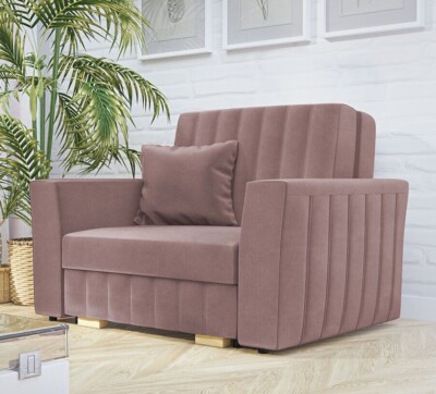 Sofa Vemdalen Glam I Ausklappbar Sessel Schlaffunktion und Bettkasten Modern