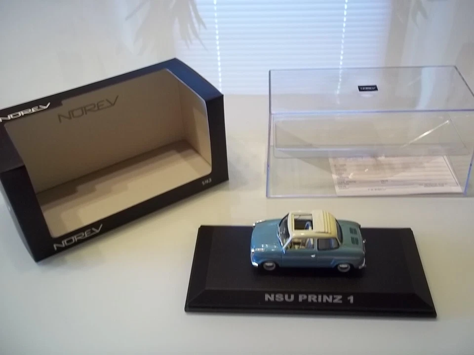 NSU Prinz 1 * blu / bianco 2 colori livrea con tetto * 1:43 NOREV * nuovo & IMBALLO ORIGINALE - Immagine 4 di 4