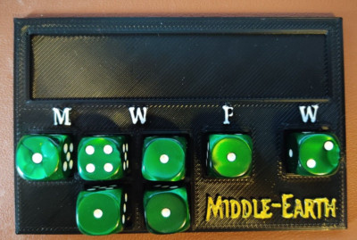 Middle Earth Strategy Battle Game Character Tracker x 5