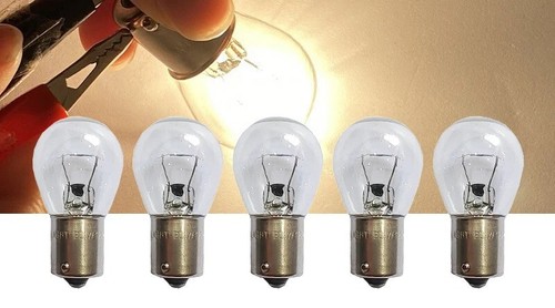 Ampoule BA15S P21W Rouge 12V - Pour Veilleuses, Freins, Stop Voiture/Moto - Halogène