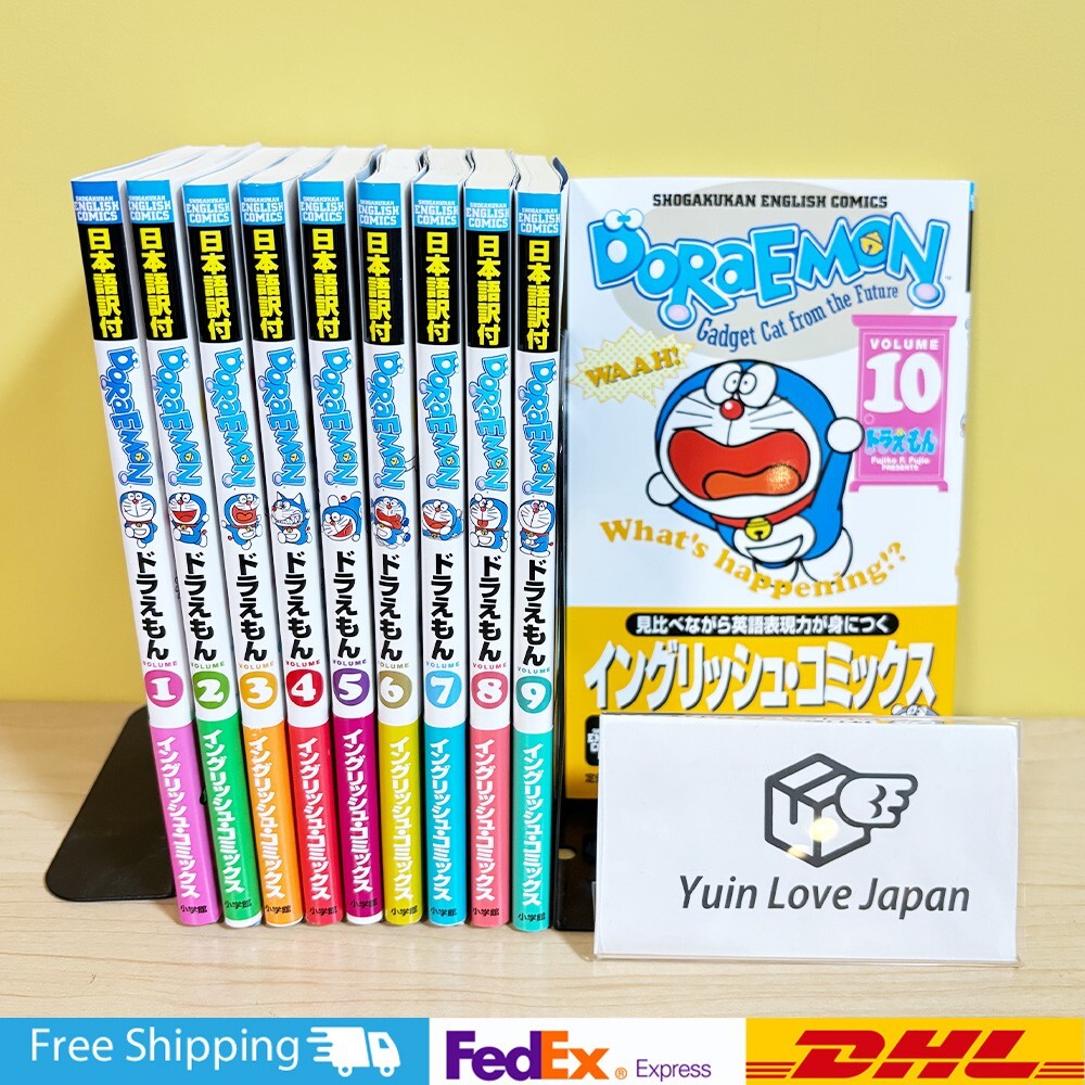 Doraemon 英語版日本語訳付　10巻セット Doraemon English Translation Version Vol.1-10 Comic Book Lot