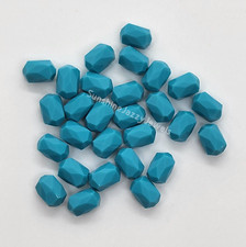 6pc Swarovski Crystal Turquoise 9x6mm Barrel 5204 Beads; Vintage
