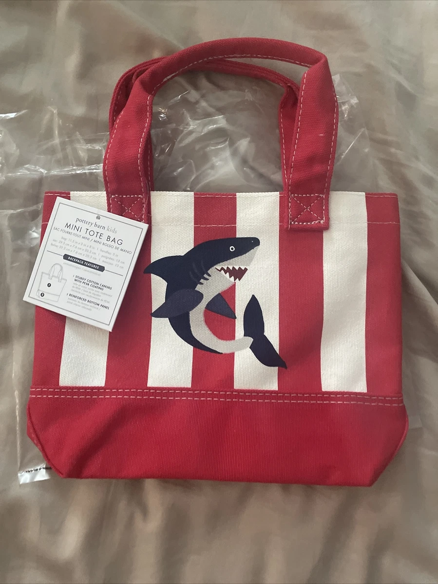 Pottery Barn Shark PRE K toddler school mini TOTE BAG beach Boy Holiday Gift