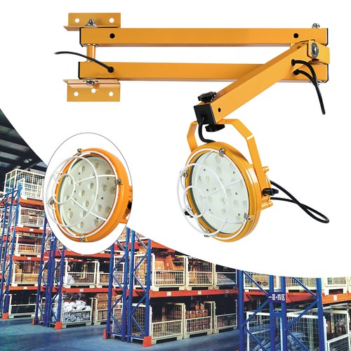 Foldable Loading Dock LED Lights Outdoor Work Swing Arm Lamp for Warehouse 50W - Picture 9 of 13
