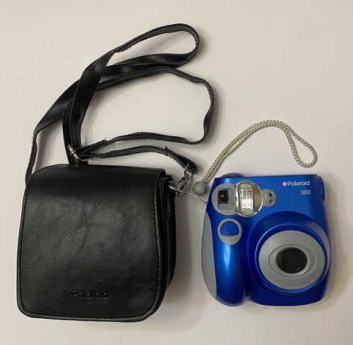 Polaroid 300 Instant Film Camera Blue With Case Tested & WORKING