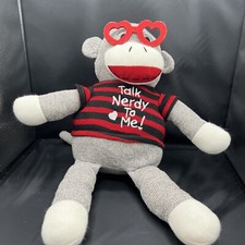 Dan Dee Sock Monkey 21" Collectors Choice Talk Nerdy to Me Plush Stuffed