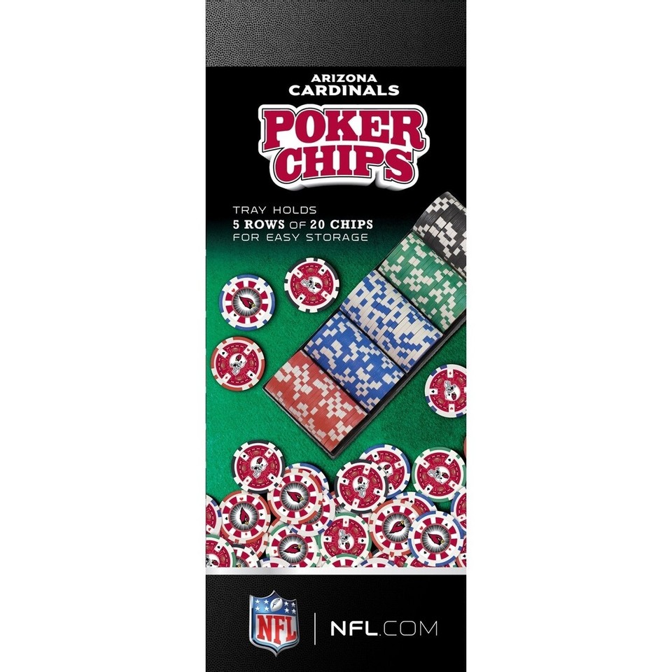 Arizona Cardinals 100 Piece Casino Style Poker Chips Nfl Team Game Set