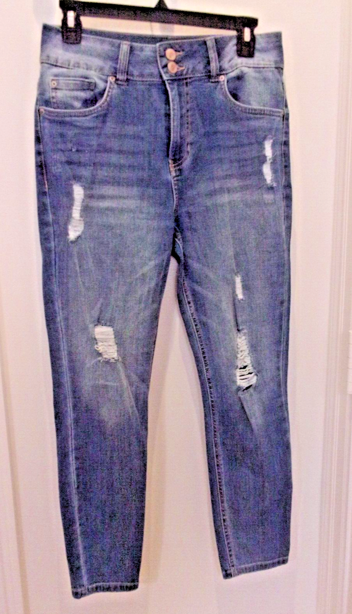 Blue Spice Jeans Button Distressed &Destroyed Super High Rise