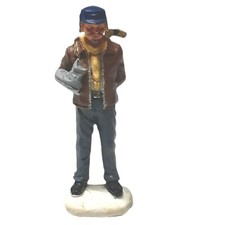 Lemax Christmas Village Figure Ice Hockey Player Stick and Skates Retired
