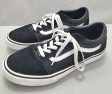 VANS Ward BLACK Canvas Suede LACE-UP Skater Shoes SNEAKERS Unisex YOUTH 7