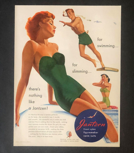 1951 Jantzen Swimsuit Advertisement Sexy Woman Bathing Suit Pool Vtg Print AD