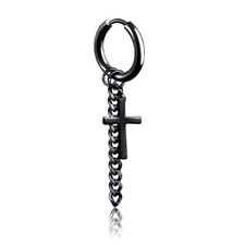 Dark Silver Cross Earring  s