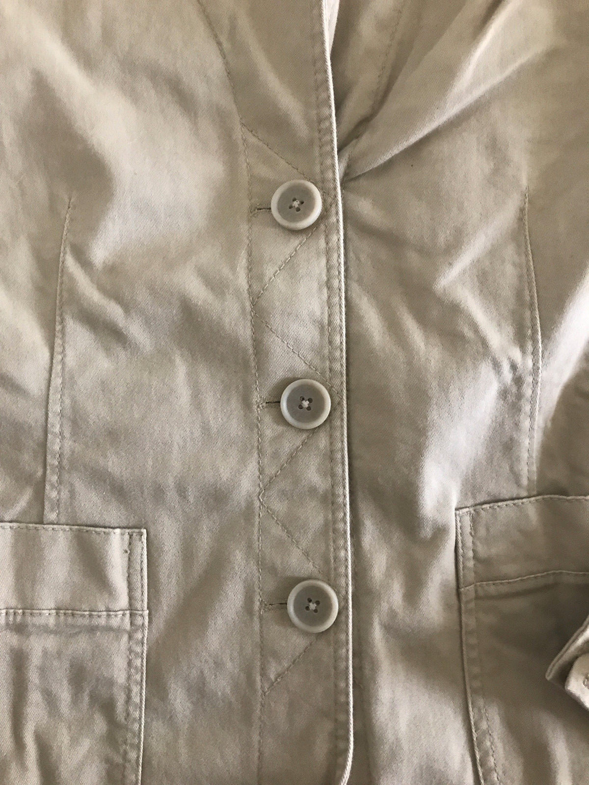 Tommy Hilfiger Women's Jacket Beige Stretch Size 6 Button Pocket Cotton EUC  thumbnail 3